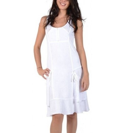 White dress in linen and cotton Mlaoka -Rosine-